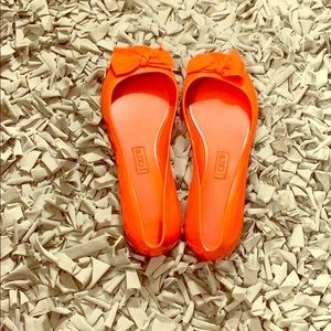 J Crew orange Jelly sandals